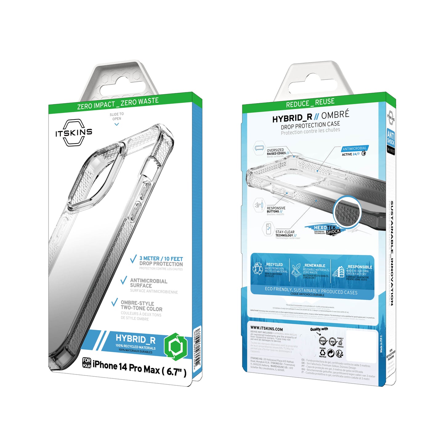 ITSKINS Hybrid Ombre Case For iPhone 13 Pro Max / 12 Pro Max - Glacier