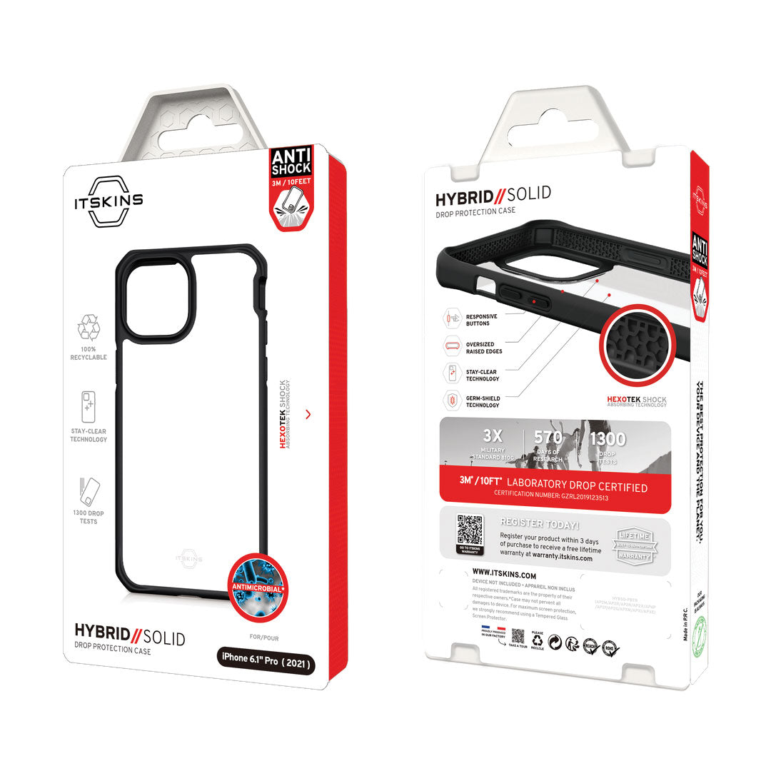 ITSKINS Hybrid Case For iPhone 13 Pro - Black/Transparent