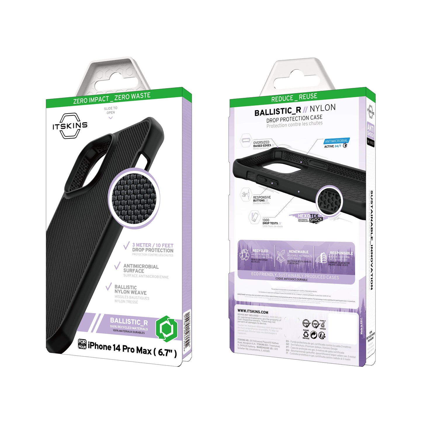 ITSKINS Hybrid Ballistic Case For iPhone 13 Pro Max / 12 Pro Max - Black
