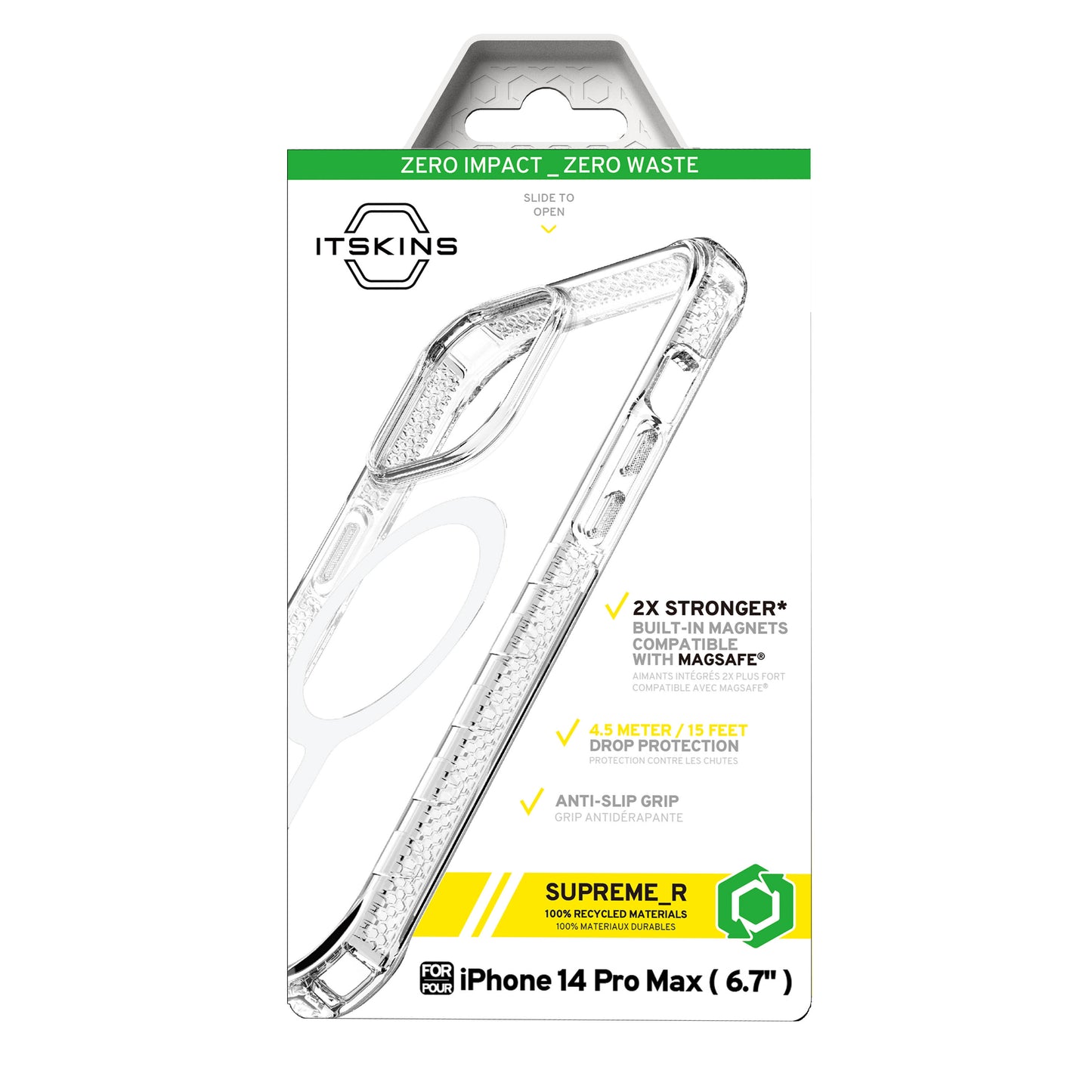 ITSKINS Supreme Clear Case For iPhone 13 Pro - Blue/Transparent