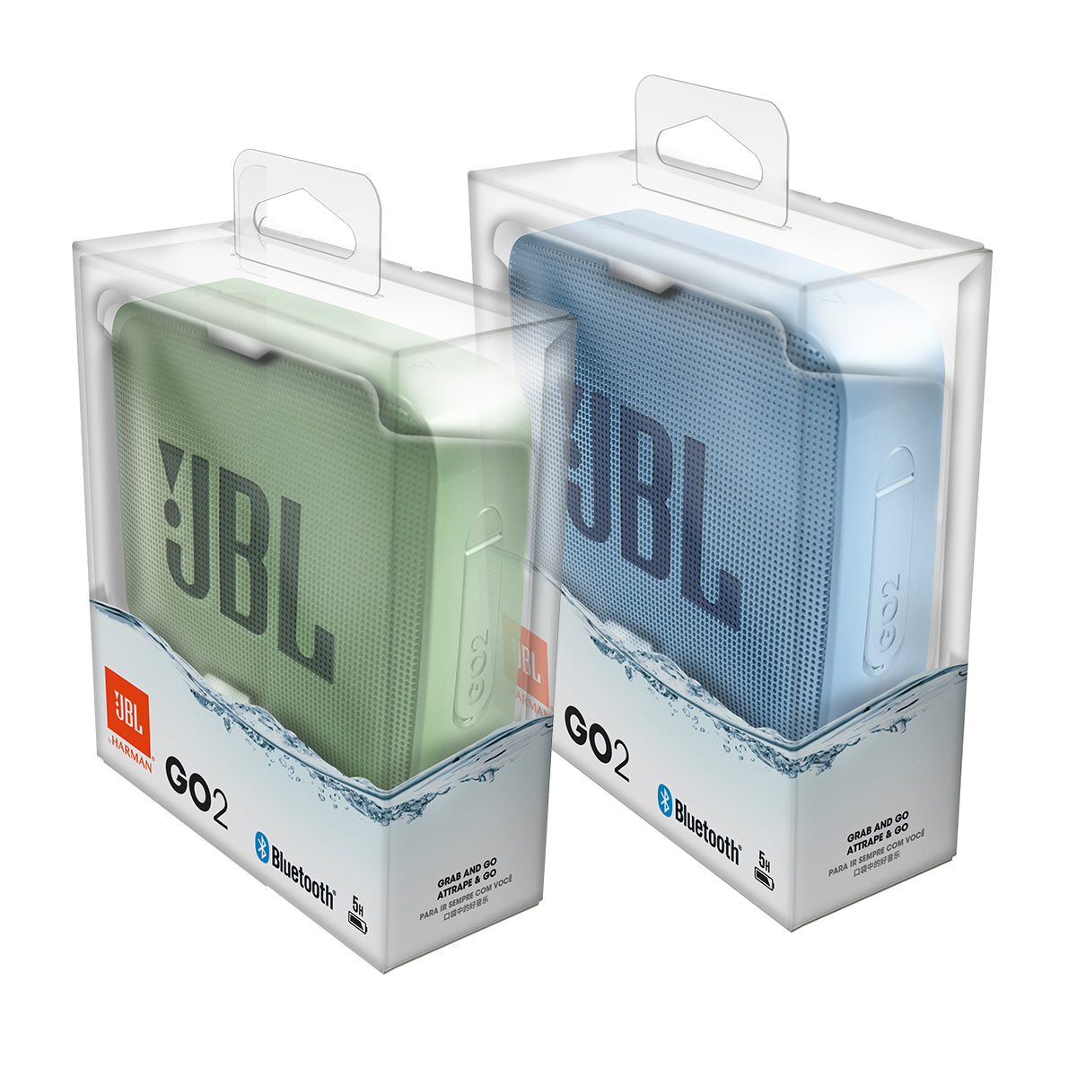 2-Pack JBL Go 2 Bluetooth Portable Speakers - Ice Cube Cyan & Mint