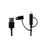 Key 3-In-1 Cable With Micro USB/Lighting and USB-C Adaptor (3 Ft/1M)