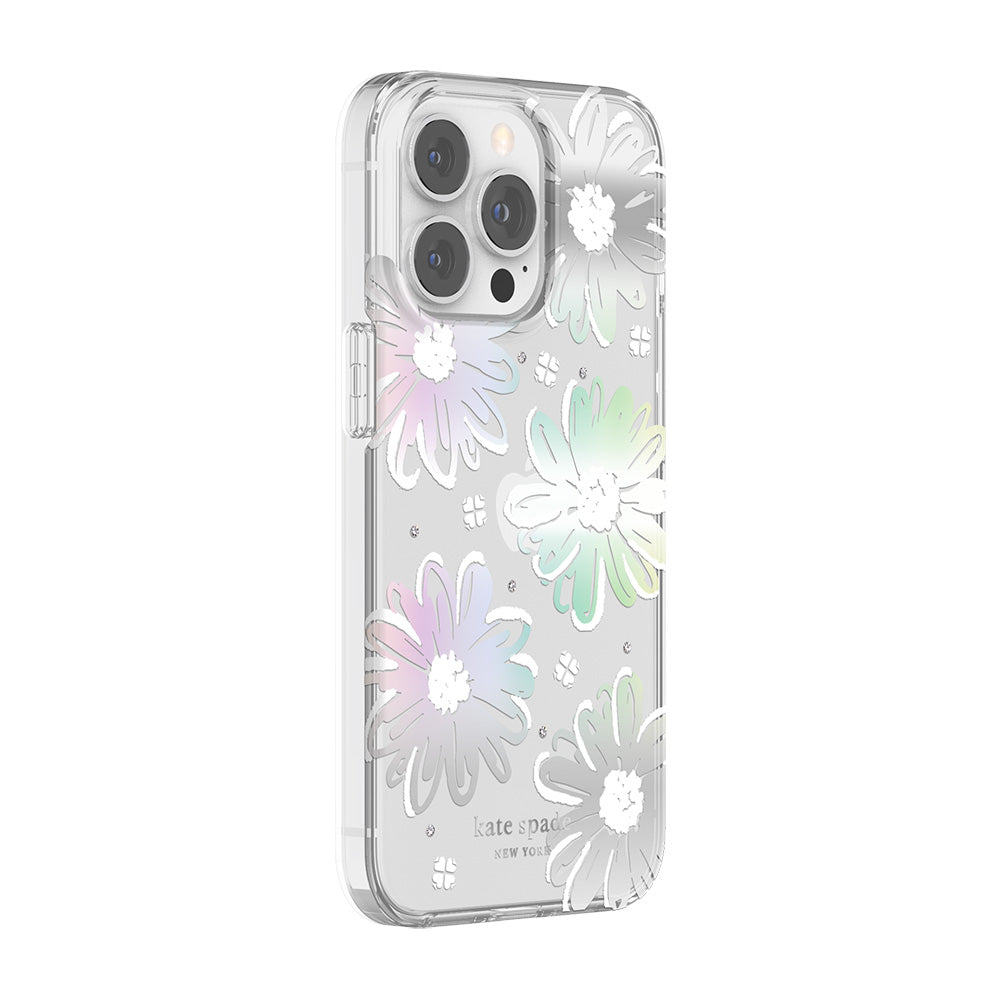 Kate Spade New York Protective Hardshell Case For iPhone 13 Pro - Daisy Iridescent Foil
