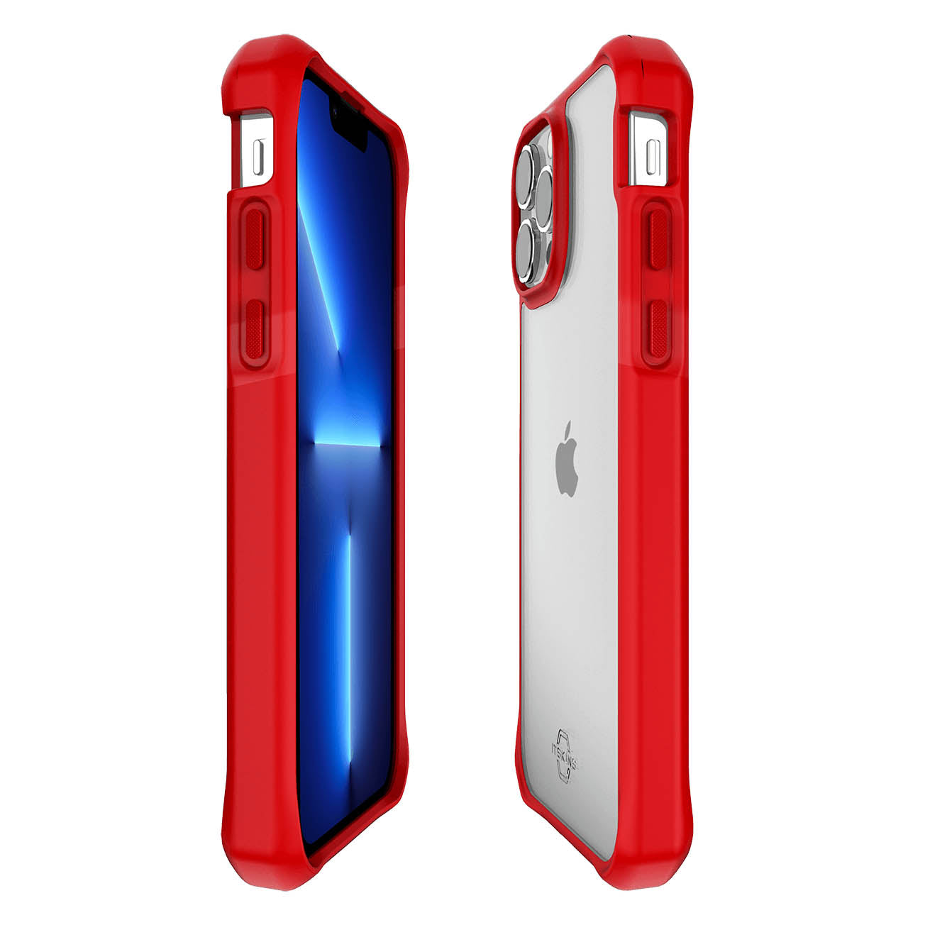 ITSKINS Hybrid Solid Case For iPhone 13 Pro Max / 12 Pro Max - Red/Transparent