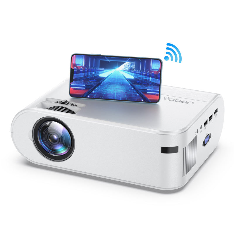 Yaber U2 720P Entertainment LCD Projector with Projector Screen - White