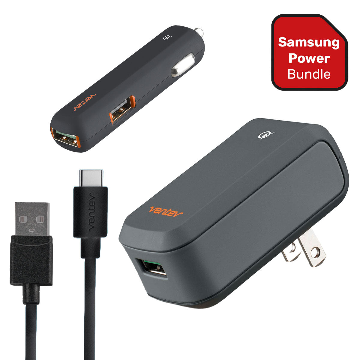 Ventev Power Bundle For Android Devices - Wall/Car Charger & Cable